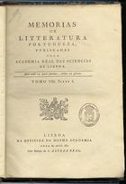 SANTOS, António Ribeiro dos, 1745-1818<br/>Memoria sobre as origens da typografia em portugal no seculo XV / António Ribeiro dos Santos