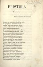 ALMEIDA, José Evaristo de, 18---19--<br/>Epistola a... / José Evaristo de Almeida. - Lisboa : Imp. Nacional, 1852. - 8 p. ; 19 cm