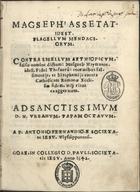 FERNANDES, António, S.J. 1570-1642,<br/>Magseph: Assetat. Idest Flagellum Mendaciorum : contra libellum aethiopicum, falso nomine dictum: Masgueb Haymanot, idest, Fidei Thesaurum: enormibus falsimoniis, et blas phemiis contra Catholicam Romanae Ecclesiae fidem, atque ritus exaggeratum... / a. P. Antonio Fernandio E Sociuetate Jesu, Ulysipponensi. - Goae : in Collegio D. Pauli, Societatis Iesu, 1642. - [240] f. ; 4º (21 cm)