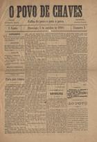 O povo de Chaves : folha do povo e para o povo / adm. Annibal Pereira ; dir. Annibal de Barros. - A. 1, nº 1 (5 out. 1890) - a. 4, nº 194 (31 jan. 1897). - Chaves : Typographia Flaviense, 1890-1897. - 42 cm