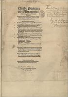 PTOLEMEU, ca 90-ca 168<br/>Claudii Ptolemaei viri Alexandrini Mathematicae disciplinae Philosophi doctissimi Geographiae opus novissima traductione e grecorum archetypis castigatissime pressum.... - Argentinen : Joannis Schotti, 1513. - 1 atlas, 5-60 f., [32] f., [41] fól. de mapas : color. ; 45 cm