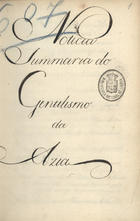 NOTICIA SUMARIA DO GENTILISMO DA ASIA<br/>Noticia summaria do gentilismo da Azia [Depois de 1759]. - [67] f., enc. : il. ; 22 cm