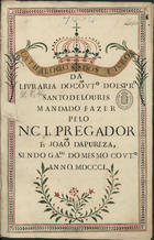 ORDEM DOS FRADES MENORES. Convento do Espírito Santo (Loures)<br/>Cathalogo dos livros da Livraria do Cõnv[en]to do Esp[i]r[it]o Santo de Loures / mandado fazer pelo N. C. Ir. Pregador Fr. João da Pureza, sendo g[u]a[rdi]am do mesmo co[n]v[en]to. - Loures Anno 1801. - 60 f., enc. : papel ; 34 cm