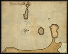 Planta de Mormugão com os seus Ilhéos. - [Escala não determinada] [entre 1690 e 1720?]. - 1mapa : ms., color. ; 42,6x54 cm