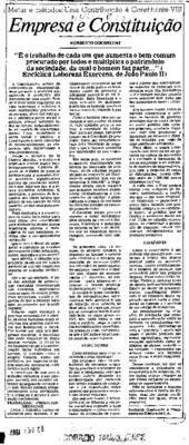 <BR>Data: 29/09/1987<BR>Fonte: O Globo, Rio de Janeiro, p. 6, 29/09/ de 1987<BR>Endereço para citar este documento: -www2.senado.leg.br/bdsf/item/id/186948->www2.senado.leg.br/bdsf/item/id/186948