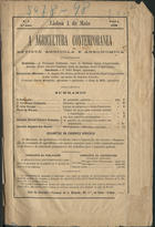 A agricultura contemporanea : revista mensal agricola e agronomica / dir. J. Veríssimo dAlmeida, António Xavier Coutinho. - A. 1, t. 1, nº 1 (1 Maio 1886) - s. 3, t. 12, nº 12 (Jun. 1902). - Lisboa : Jose Antonio Rodrigues, 1886-1902. - 23 cm