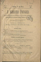 A agricultura portugueza : jornal dedicado à defeza da agricultura nacional / dir. Francisco S. Margiochi, Paulo de Moraes. - A. 1, t. 1, nº 1 (5 Dez. 1888) - a. 4, t. 4, nº 96 (20 Dez. 1892). - Lisboa : Borges, 1888-1892. - 25 cm