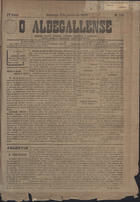 O aldegallense : semanario politico, noticioso, commercial e recreativo / propr. e dir. Jacintho Pedro dOliveira. - Aldegallega do Ribatejo : J.P. dOliveira, [1896]-1899. - 41 cm