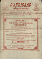 O africano. Supplemento : annuncios, contos, charadas, anedotas, etc / ed. José Albasini ; dir. João Albasini. - Lourenço Marques : J. Albasini, [1912]. - 44 cm