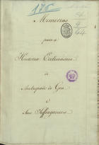 MEMORIAS PARA A HISTORIA ECLESIASTICA DO ARCEBISPADO DE GOA E SEUS SUFRAGANEOS<br/>Memorias para a Historia Ecclesiastica do Arcebispado de Goa e seus suffraganeos [17--]. - [2], 305, [1] f. : il. ; 32 cm