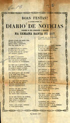 Boas festas : os entregadores do Diario de Noticias saudando os seus assignantes e freguezes na Semana Santa de 1877. - [Lisboa] : Typ. Universal, 1877. - [1] f. ; 30 cm