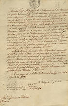 Papel da legação, consulado e vice-consulados de Portugal nos Estados Unidos da América do Norte, sendo ministro português nos Estados Unidos Cypriano Ribeiro Freire e consul geral Ignacio Palyart 1797, Queluz 14 de Agosto. - [2] fl. ; 340x220 mm