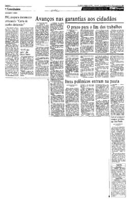 <BR>Data: 15/08/1988<BR>Fonte: Gazeta Mercantil, São Paulo, p. 6, 15/08/ de 1988<BR>Endereço para citar este documento: -www2.senado.leg.br/bdsf/item/id/187065->www2.senado.leg.br/bdsf/item/id/187065