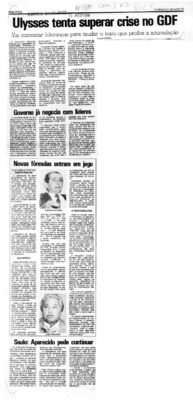 <BR>Data: 13/08/1988<BR>Fonte: Correio Braziliense, Brasília, nº 9249, p. 3, 13/08/ de 1988<BR>Endereço para citar este documento: -www2.senado.leg.br/bdsf/item/id/187082->www2.senado.leg.br/bdsf/item/id/187082