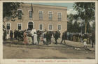 Lubango, nos paços do conselho, 1º aniversário da republica. - Lubango : Herculano de Campos, [1911]. - 1 postal : color. ; 9x14 cm