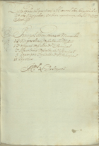 SENPEAO, Manoel da, fl. 1752<br/>Lista do de[s]cim[ento] que traz Manoel da Senpeão do Rio dos Maguhus; e o leva a prezença do Ill[ustríssi]mo e Ex[celentíssi]mo S[e]n[h]or G[e]n[er]al [Depois de 1752]. - [Grão-Pará e Maranhão]. - [F. 71] : papel ; 30 cm