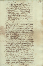 Traslado do auto d[e] perguntas que fez o Doutor Dezembargador Ouvidor Geral Diogo da Costa Sylva em prezença do Illustrissimo Governador desta Cappitania Gonçalo Pereyra Lobato e Souza ao soldado Manoel Dias em quem se refferio no segundo auto d[e] perguntas o prezo Manoel de Almeyda. - São Luís do Maranhão 2 de Setembro de 1757. - [F. 200-201 v.] : papel ; 30 cm