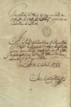 Formalidade da adição q[ue] vay na Folha do Almox[arifa]do da Villa de Alamq[ue]r, pertencente às Recolhidas de Olhavo. - Lisboa 18 de Junho de 1768. - [F. 307] : papel ; 30 cm