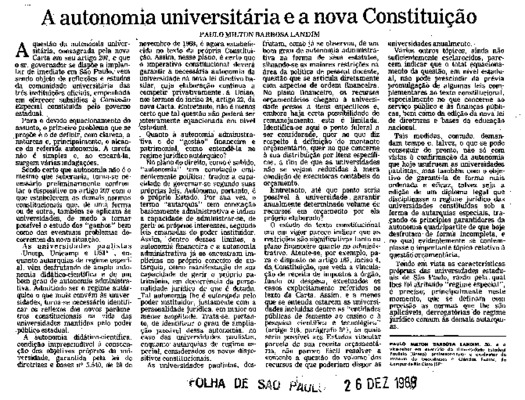 <BR>Data: 26/12/1988<BR>Fonte: Folha de São Paulo, São Paulo, p. a3, 26/12/ de 1988<BR>Endereço para citar este documento: -www2.senado.leg.br/bdsf/item/id/187111->www2.senado.leg.br/bdsf/item/id/187111