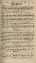 RUIVAES. Câmara Municipal<br/>Posturas da Camara Municipal do Concelho de Ruivães.... - [Braga] : Typ. Bracharense, 1845. - 8 p. ; 20 cm