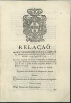 Relação dos postos militares que Sua Magestade foy servido prover para a Provincia da Beyra, por decreto de 12 de Janeiro de 1754. - Lisboa : Manoel Carvalho, 1754. - [8] p. ; 31 cm