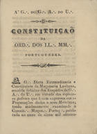 MACONARIA LUSITANA<br/>Constituição da Ord... dos LL... MM... portuguezes. - [S.l. : s.n., 188-]. - 37 p. ; 18 cm