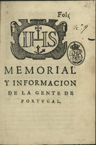 Memorial y informacion de la gente de Portugal. - [S.l. : s.n., depois de 1623]. - 32 [i é 22] p. ; 4º (21 cm)