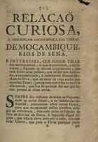 RELACAO CURIOSA E DESCRICAO GEOGRAFICA DAS TERRRAS DE MOCAMBIQUE, RIOS DE SENA...<br/>Relação curiosa e descripçam geographica das terrras de Moçambique, rios de Sena.... - Lisboa : [s.n.], 1755. - 7 p. ; 20 cm