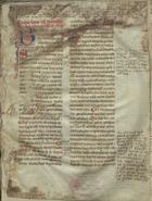 IGREJA CATOLICA. Papa, 1294-1303 (Bonifácio VIII)<br/>Sextus liber Decretalium / compositus a Domino Bonifacius Papa obta [i.é Octavo] [1301-1350]. - [2] f. papel, [84] f., [1] f. papel (2 colunas, 35-37 linhas : pergaminho, il. color. ; 237x179 mm