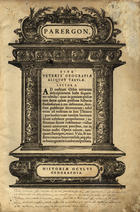 ORTELIUS, Abraham, 1527-1598<br/>Parergon, sive veteris geograpiae aliquot tabulae. ; Nomemclator Ptolemaicus omnia locorum vocabula quae in tota Ptolemaei / Abrahamum Ortelium. - Antuerpiae : Ex Officina Plantiniana, 1595. - 1 atlas, [42] p. [32] f. de mapas com texto no verso : grav., p&b ; 41 cm