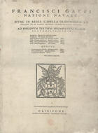 GARRO, Francisco, ca 1556-1623<br/>Francisci Garri...opera.... - Olisipone : Ex officina de Petri Crasbeeck, 1609. - [5], 69 f. ; 55 cm