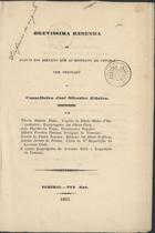 Brevissima resenha de alguns dos serviços que ao districto do Funchal tem prestado o conselheiro José Silvestre Ribeiro / por Tibeiro Augusto Blanc... [et al.]. - Funchal : Typ. Nacional, 1851. - 38 p. ; 21 cm