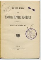 Regimento interno do Senado da Republica Portuguesa : aprovado na sessão de 8 de Dezembro de 1911. - Lisboa : Imp. Nacional, 1914. - 1 folh.