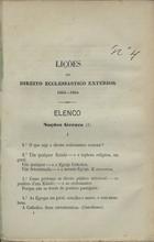 Lições de direito ecclesiastico exterior, 1863-1864. - [S.l. : s.n., 186-]. - 58 p. ; 22 cm