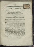 STOCKLER, Francisco de Borja Garção, 1759-1829<br/>Additamentos ás observaçoens ou notas illustrativas do folheto intitulado Voz da verdade provada por documentos / por Antonio Nicolao de Moura Stockler. - Lisboa : [s.n.], 1822. - 20 p. ; 21 cm