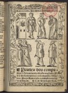 CHIADO, António Ribeiro, 1520?-1591<br/>Pratica dos compadres, Fernam dorta, Brasia machada, Isabel, Vasco Lourenço, o compadre, Siluestra, Moço, namorado, a comadre, caualeyro Esteuam : auto terceiro / per Antonio Ribeiro Chiado. - [Lisboa : Germão Galharde, até 1536?]. - [10] f. : il. ; 4º (20 cm)