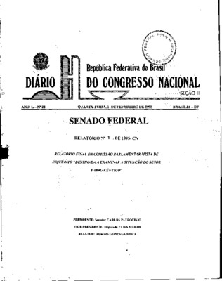 <BR>Data: 01/02/1995<BR>Endereço para citar este documento: -www2.senado.leg.br/bdsf/item/id/194601->www2.senado.leg.br/bdsf/item/id/194601