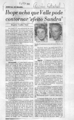 <BR>Data: 21/02/1988<BR>Fonte: Jornal do Brasil, 21 fev. 1988<BR>Endereço para citar este documento: -www2.senado.leg.br/bdsf/item/id/496705->www2.senado.leg.br/bdsf/item/id/496705