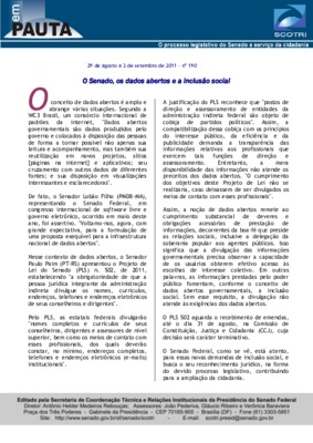 <BR>Data: 29/08/2011<BR>Fonte: Em Pauta : O processo legislativo do Senado a serviço da cidadania, n. 190, 29 ago./ 2 set. 2011.<BR>Endereço para citar este documento: -www2.senado.leg.br/bdsf/item/id/222833->www2.senado.leg.br/bdsf/item