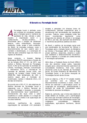 <BR>Data: 02/07/2012<BR>Fonte: Em Pauta : O processo legislativo do Senado a serviço da cidadania, n. 228, 2 jul. 2012.<BR>Endereço para citar este documento: -www2.senado.leg.br/bdsf/item/id/242646->www2.senado.leg.br/bdsf/item/id/24264