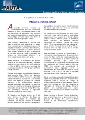 <BR>Data: 30/08/2010<BR>Fonte: Em Pauta : O processo legislativo do Senado a serviço da cidadania, n. 146, 30 ago./3 set. 2010<BR>Endereço para citar este documento: -www2.senado.leg.br/bdsf/item/id/188903->www2.senado.leg.br/bdsf/item/i