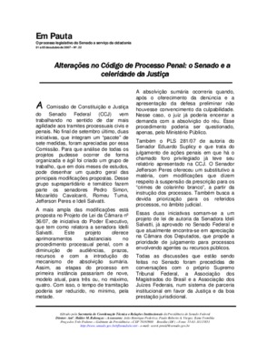 <BR>Data: 01/10/2007<BR>Fonte: Em Pauta : O processo legislativo do Senado a serviço da cidadania, n. 22, 1 a 5 out. 2007<BR>Endereço para citar este documento: ->www2.senado.leg.br/bdsf/item/id/82018