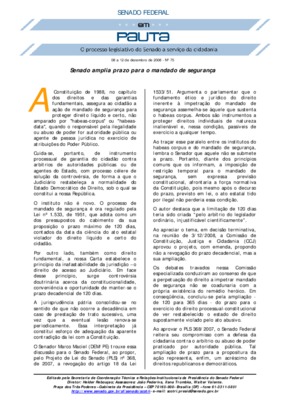 <BR>Data: 08/12/2008<BR>Fonte: Em Pauta : O processo legislativo do Senado a serviço da cidadania, n. 75, 8 dez./12 dez. 2008<BR>Endereço para citar este documento: -www2.senado.leg.br/bdsf/item/id/137599->www2.senado.leg.br/bdsf/item/id