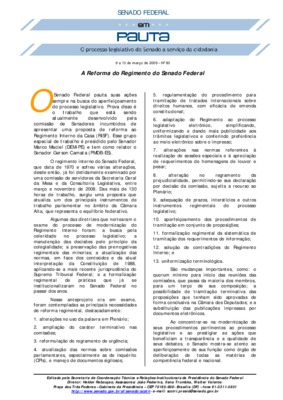 <BR>Data: 09/03/2009<BR>Fonte: Em Pauta : O processo legislativo do Senado a serviço da cidadania, n. 80, 9 mar./13 mar. 2009<BR>Endereço para citar este documento: -www2.senado.leg.br/bdsf/item/id/150408->www2.senado.leg.br/bdsf/item/id