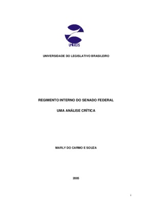 <BR>Data: 2005<BR>Responsabilidade: Marly do Carmo e Souza. --<BR>Endereço para citar este documento: -www2.senado.leg.br/bdsf/item/id/73->www2.senado.leg.br/bdsf/item/id/73