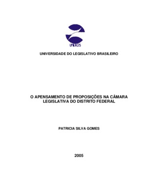 <BR>Data: 2005<BR>Responsabilidade: Patricia Silva Gomes. --<BR>Endereço para citar este documento: ->www2.senado.leg.br/bdsf/item/id/76