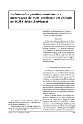 <BR>Data: 04/2002<BR>Fonte: Revista de informação legislativa, v. 39, n. 154, p. 189-201, abr./jun. 2002<BR>Parte de: ->Revista de informação legislativa : v. 39, n. 154 (abr./jun. 2002)<BR>Responsabilidade: João Hélio de Farias Moraes Coutinho;<BR>E