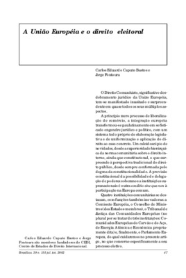 <BR>Data: 07/2002<BR>Fonte: Revista de informação legislativa, v. 39, n. 155, p. 47-49, jul./set. 2002<BR>Parte de: ->Revista de informação legislativa : v. 39, n. 155 (jul./set. 2002)<BR>Responsabilidade: Carlos Eduardo Caputo Bastos e Jorge Fontoura<BR>