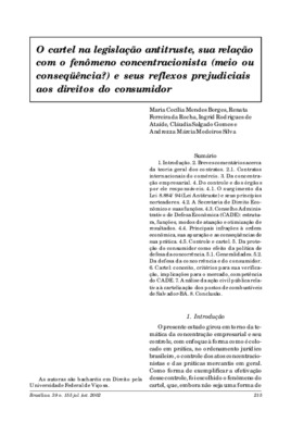 <BR>Data: 07/2002<BR>Fonte: Revista de informação legislativa, v. 39, n. 155, p. 215-245, jul./set. 2002<BR>Parte de: ->Revista de informação legislativa : v. 39, n. 155 (jul./set. 2002)<BR>Responsabilidade: Maria Cecília Mendes Borges, Renata<BR>End