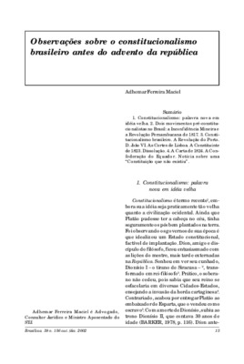 <BR>Data: 10/2002<BR>Fonte: Revista de informação legislativa, v. 39, n. 156, p. 13-24, out./dez. 2002<BR>Parte de: ->Revista de informação legislativa : v. 39, n. 156 (out./dez. 2002)<BR>Responsabilidade: Adhemar Ferreira Maciel<BR>Endereço para citar es